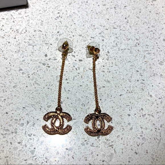 CC Drop Dangling Earrings - Picture 2 of 4